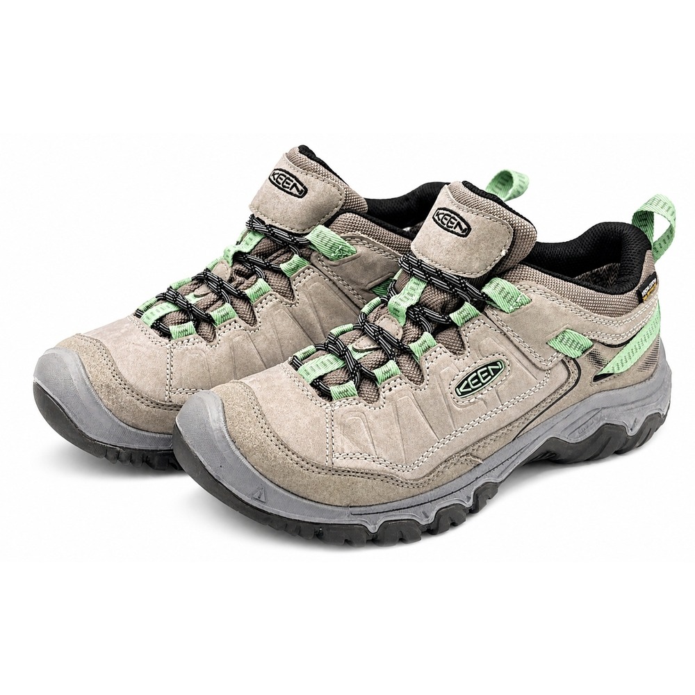 Keen Women's Gray Suede Athletic Shoes with Light Green Accents